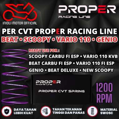 PER CVT PROPER RACING LINE BEAT SCOOPY VARIO 110 CARBU KARBU FI ESP GENIO BEAT DELUXE STREET POP SCO