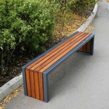 bangku kayu panjang cafe | bench taman besi outdoor | kursi tunggu 120cm