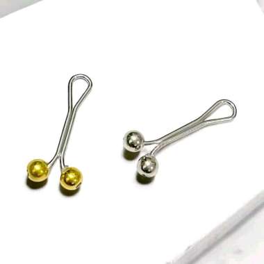 Klip Hijab Turki Metalic Beads Jepit Bros Tanpa Tusuk Bros Jilbab Pin Manik Metalik Handmade Fashion