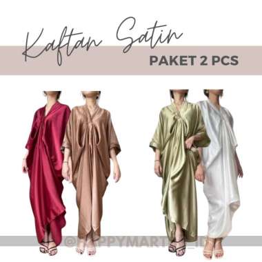 2 PCS KAFTAN Zalima Dalila Kaftan Set with Silk Satin Midi Skirt / Baju Pesta / Set Formal / Baju Ka