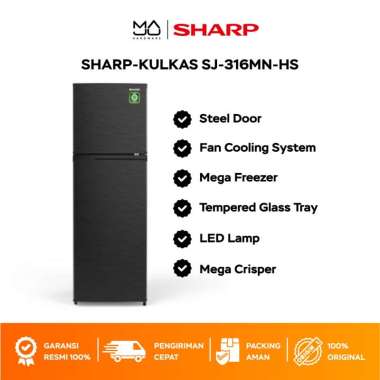 Kulkas SHARP Kulkas 2 Pintu Kirei Series SJ-316MN-HS - Garansi Resmi