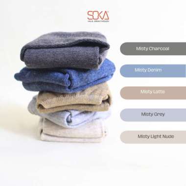 Soka Kaos Kaki Muslimah Katun PE Jempol Misty Size M Grey
