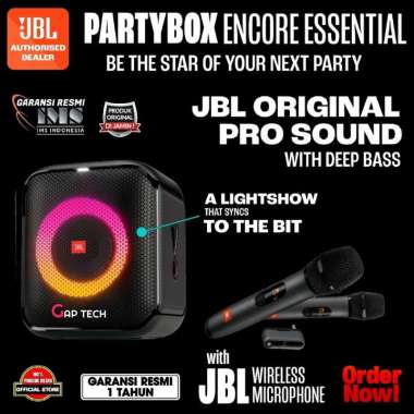 JBL Partybox Encore Essential Portable Party Speaker with Powerful 100W Sound and Built-in Dynamic L