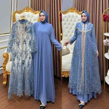 KIUKIU AMIRA DRESS - GAMIS + OUTER BRUKAT - DRESS OUTER RENDA BRUKAT MEWAH - GAMIS TERBARU MUSLIMAH 