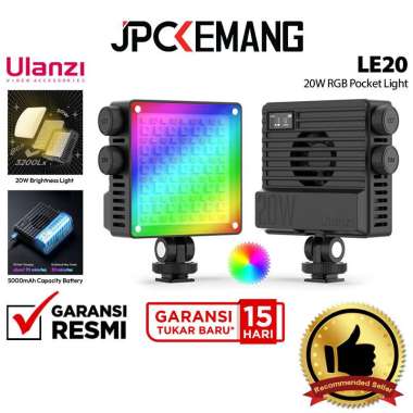 JPC KEMANG Ulanzi LE20 20W RGB Pocket LED Video Light Smart Portable Ulanzi LE 20 Flash Lighting 20 