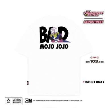 Aerostreet T Shirt Boxy Bad Mojo Jojo White Kaos FBDAA XL