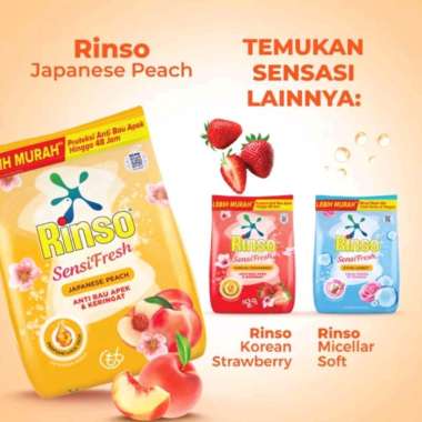 Rinso Sensi Fresh Rinso Bubuk Detergen Rinso Bubuk Kemasan 1.5 kg strawberry