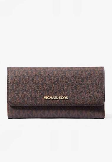 Michael Kors Jet Set Large Logo Trifold Wallet Brown