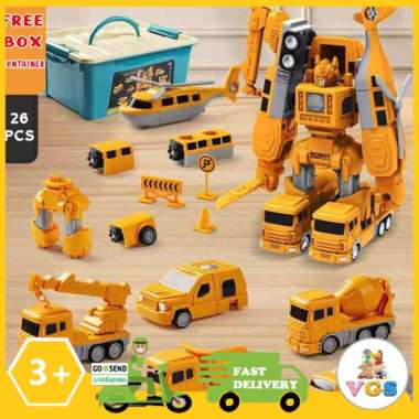 Mainan Anak Robot Engineering Deformation Bisa Gabung Jadi Robot