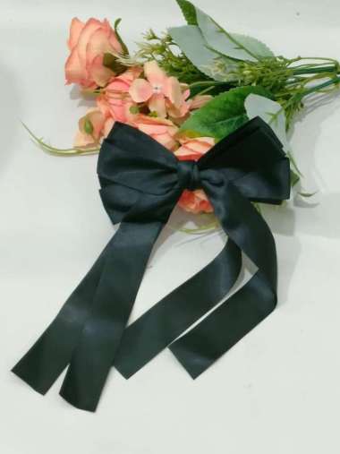 FG Jepit Rambut Pita Satin Warna Polos Untuk Wanita Jepit Pita Motif Pita Panjang Gaya Korea A31 HY-