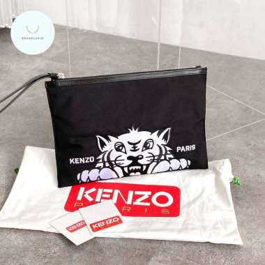 Kenzo Varsity Tiger Clutch Black