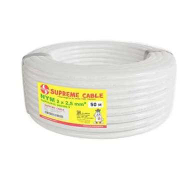 Supreme Kabel Listrik tunggal Kabel Ac / Rigid / building (NYM) 2x2.5 mm2 (re) 300/500 V @50 Gratis