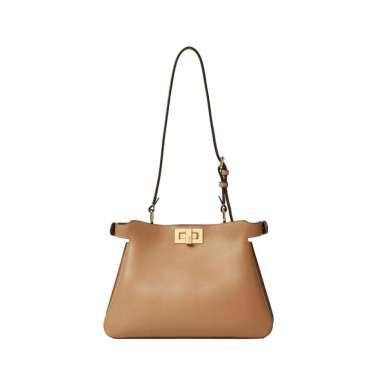 [RAYA BERKAH] Fendi Peekaboo Soft Small Leather Shoulder Bag Cappuccino Nude