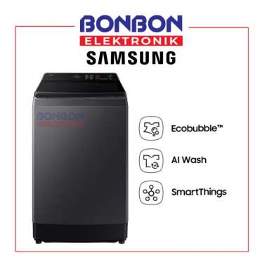 Samsung Mesin Cuci 1 Tabung 13KG WA80F13S5C / WA80F13 / WA80F13S5CSE Top Loading - AI Wash - Eco Bub