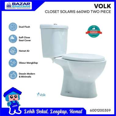 Volk - Closet / Kloset / Toilet Duduk Solaris 660wd Two Piece White Complete Set
