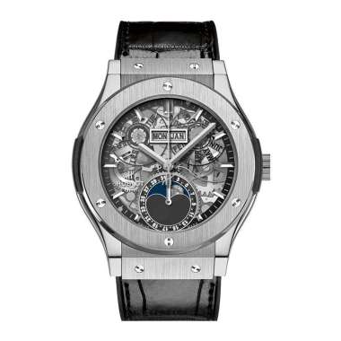 Jam Tangan Pria Hublot Classic Fusion 547.NX.0170.LR Aerofusion Moonphase Titanium Black Rubber With