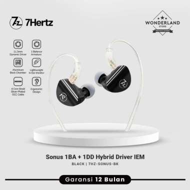 7Hz Sonus 7Hertz Sonus 1BA+1DD Hybrid Driver In Ear Monitor Earphone Black