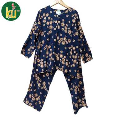 Kencana Ungu Setelan Celana Panjang Lengan Panjang Setelan Celana panjang Label Hitam Motif Terbaru 