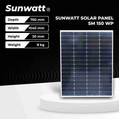 Sunwatt Solar Panel SM 150 WP/SUNWATT PANEL SURYA 150WP + Packing Kayu ORIGINAL MURAH BERGARANSI