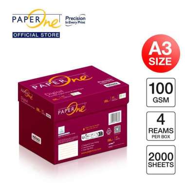 PaperOne Kertas A3 100gr Digital 1 Box (2000 lembar) Kertas HVS