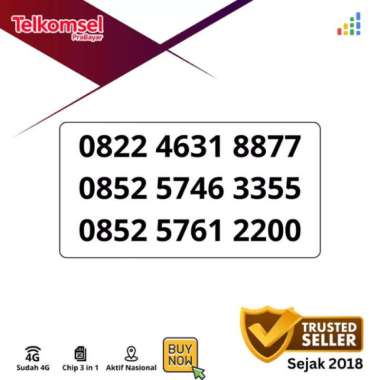 NOMOR CANTIK SIMPATI TELKOMSEL SERI AA BB, RATUSAN, 8999, EKOR NAIK, EKOR JOS RAPIH MURAH - SUDAH 5G