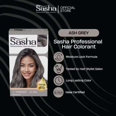 Sasha Profesional Hair Color 25 gr / Hair Color Sasha 25gr / Cat Rambut Sasha Ash Grey