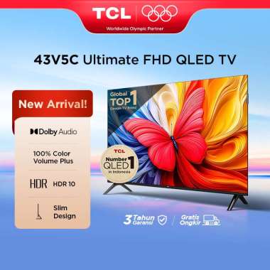 [Ultimate QLED TV] TCL 43 inch V5C - FHD - QLED - HDR 10 - Multiple Eye Care - Dolby Audio - Bezel-l