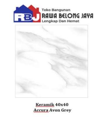 Keramik 40 x 40 Accura Avon Grey / Keramik Lantai Glossy