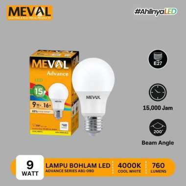 MEVAL Lampu Bohlam LED Bulb Advance - 9 Watt Cool - 4000K