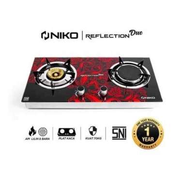 NIKO Kompor Gas Meja Bahan Kaca Reflection Duo / Reflection Trio - Kompor Gas Api Bara REFLECTION DU