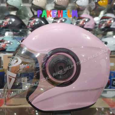 HELM HIJAB GM POP ANTI PUSING CEPOL WANITA ORIGINAL PINK M