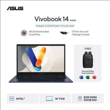 ASUS Vivobook 14 A1404VA-VIPS751 Intel Core i7-1355U Intel UHD Graphics 8GB 512GB 14inch WIN11 OHS N