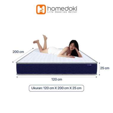 Homedoki Bonnell Spring / Kasur Spring Bed / Kasur Box / Tebal 20cm / Spring Bed 180x200 120x200 x2