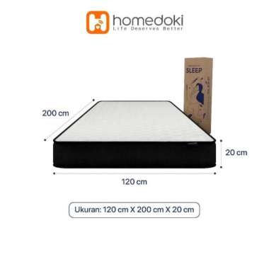 Homedoki Bonnell Spring / Kasur Spring Bed / Kasur Box / Tebal 20cm / Spring Bed 180x200 Upgrade*120