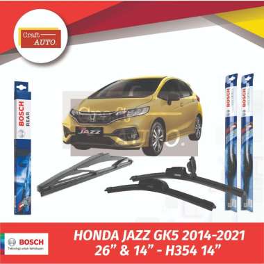 Wiper Honda Jazz GK5 2014 - 2021 Bosch Frameless Depan Belakang