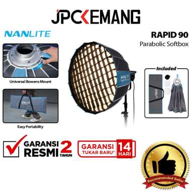 JPC KEMANG Nanlite Rapid 90 / Rapid 120 Parabolic Softbox with Grid & Bowens Mount SB-RP90 90cm / SB
