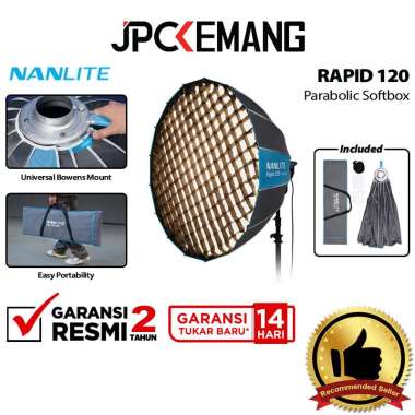 JPC KEMANG Nanlite Rapid 90 / Rapid 120 Parabolic Softbox with Grid & Bowens Mount SB-RP90 90cm / SB