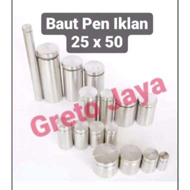 ( 25x50 ) Baut Pin Pen Iklan 25 mm x 50 mm Sign Board Wall Akrilik Acrylic Reklame Not Specified