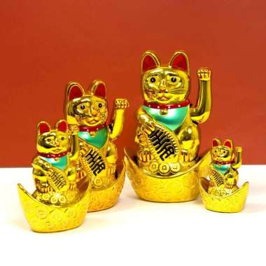 Kucing Hoki Lucky Cat Batrai KUCING HOKI KOIN kucing rejeki lucky cat baterai 16CM KC501 3INCH