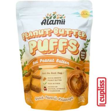 Alamii Cemilan Puff Snack Anak Sehat tanpa MSG Camilan Puffs Peanut Butter Mini