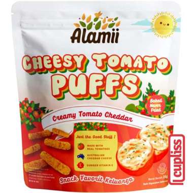 Alamii Cemilan Puff Snack Anak Sehat tanpa MSG Camilan Puffs Cheesy Tomato Reguler