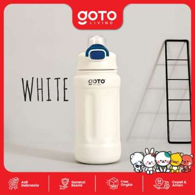 Goto Meco Vacuum Bottle Tumbler Minum Tahan Panas Dingin 1000ML WHITE