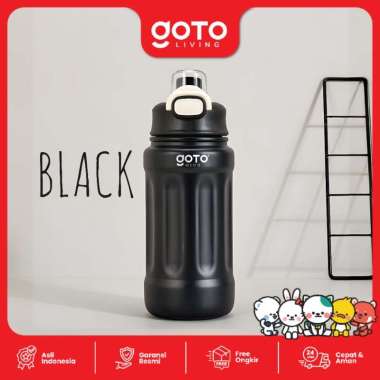 Goto Meco Vacuum Bottle Tumbler Minum Tahan Panas Dingin 1000ML BLACK