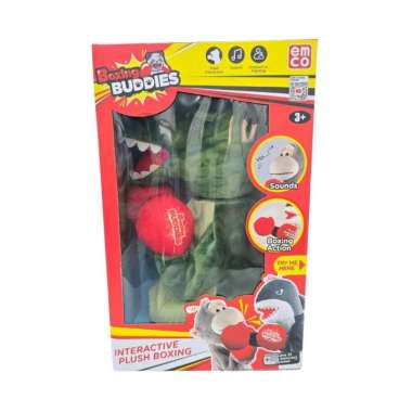 Mainan Emco Boxing Buddies Interactive Plush Boxing Hand Puppets Dinosaur