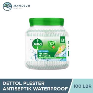 Dettol Plester Luka Antiseptik Waterproff 100 Lembar - Plester Anti Air Cegah Infeksi