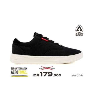 Aerostreet 37-44 Heritage Low Natural Hitam Hitam - Sepatu Sneakers Casual 43