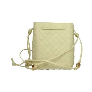 [12.12 Dealcember] Bottega Veneta Small Intrecciato Bucket Bag Ice Cream Yellow