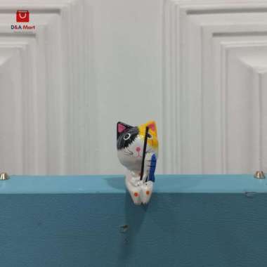 Dekorasi Pajangan Meja Kucing Memancing home decor Biru