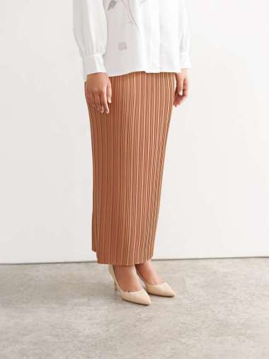 Ederra Pleats Skirt Linea / Rok Wanita / Rok Lipit XL Mocca Mousse