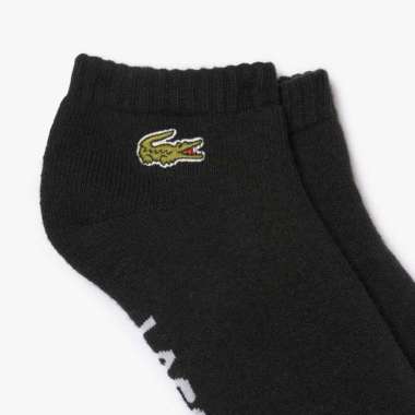 Kaos Kaki Lacoste Short Cotton Sport Socks - Black (LACRA2653) Original